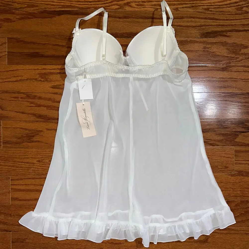 NWT Linea Donatella Ivory Bridal Slip Babydoll Chemise Size Small